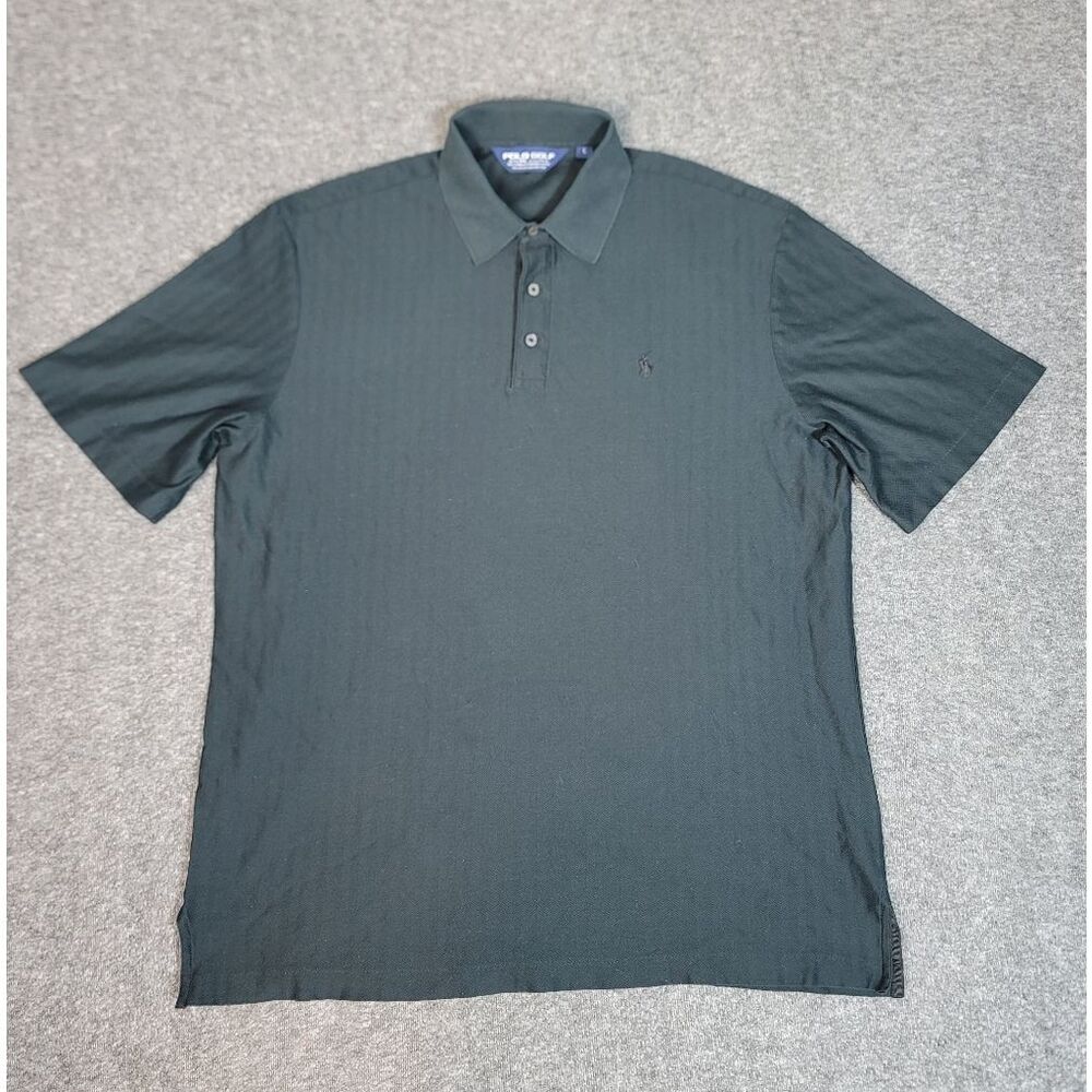 Polo Golf Ralph Lauren Mens L Black 100% Pima Cotton Performance Polo Shirt